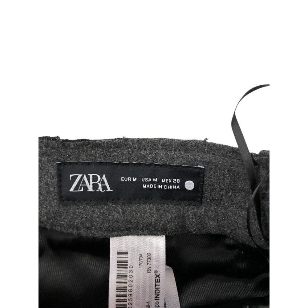 Zara Womens Dress Pants M Gray Wool Blend Straight Leg Trousers 3736/259 NWT - Picture 7 of 16